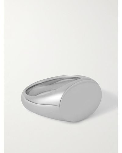 Tom Wood Ivy Rhodium-plated Recycled Silver Signet Ring - White