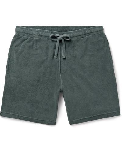 Hartford Straight-leg Cotton-blend Terry Drawstring Bermuda Shorts - Gray