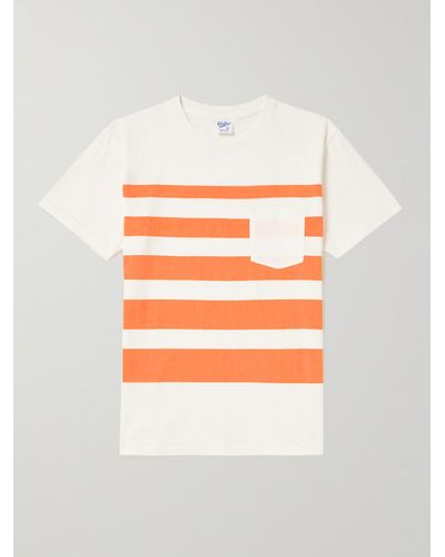 Velva Sheen Wide Wave Striped Cotton-jersey T-shirt - Grey