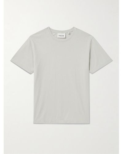 FRAME T-Shirt aus Baumwoll-Jersey - Weiß