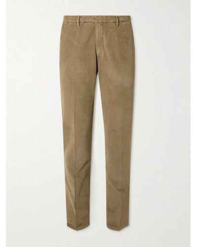Boglioli Slim-fit Stretch-cotton And Modal-blend Corduroy Trousers - Natural