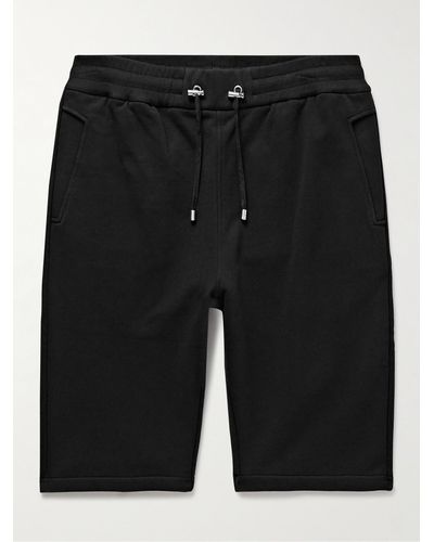 Balmain Slim-fit Cotton-jersey Drawstring Bermuda Shorts - Black