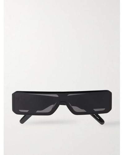 Rick Owens Gethshades Rectangle-frame Acetate Sunglasses - Black