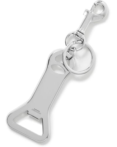 Burberry Silver-plated Key Fob - White