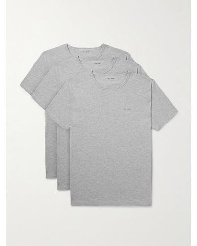 Paul Smith Confezione da tre T-shirt in jersey di cotone biologico con logo - Grigio