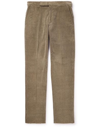 Ralph Lauren Purple Label Gregory Straight-leg Cotton And Cashmere-blend Corduroy Pants - Natural