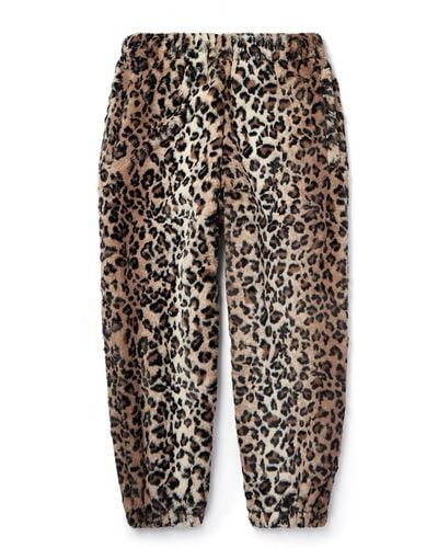 Wacko Maria Tapered Leopard-print Faux Fur Sweatpants - White