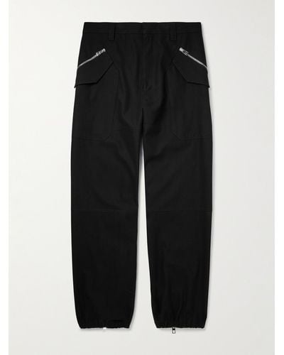 Loewe Tapered Cotton-twill Cargo Trousers - Black