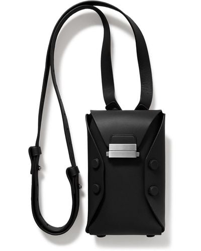 Bonastre Folder Leather Phone Pouch - Black