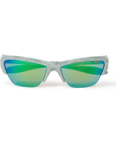 Dior Diorbay S1u Rectangular-frame Acetate Mirrored Sunglasses - Green