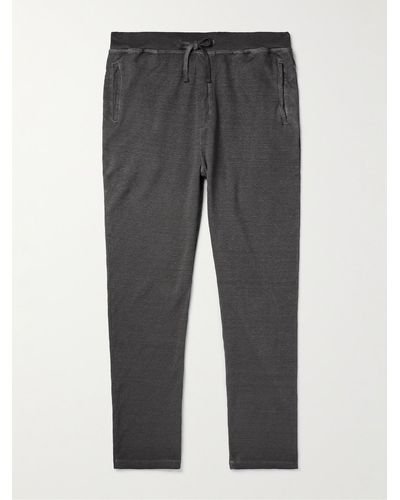 120% Lino Straight-leg Stretch Linen And Cotton-blend Sweatpants - Grey