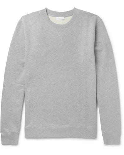 Sunspel Brushed Loopback Cotton-jersey Sweatshirt - Gray