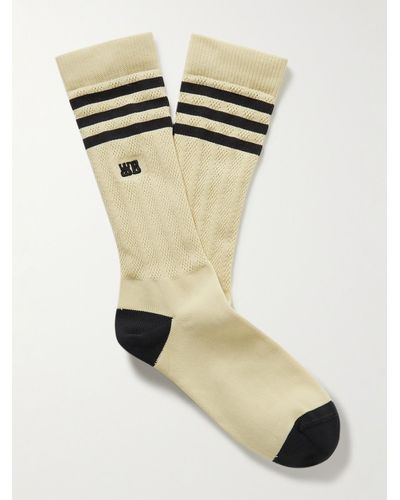 adidas Originals Wales Bonner Socken aus recyceltem Rippstrick mit Streifen und Logostickerei - Natur