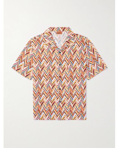 Missoni Camp-collar Printed Woven Shirt - Pink