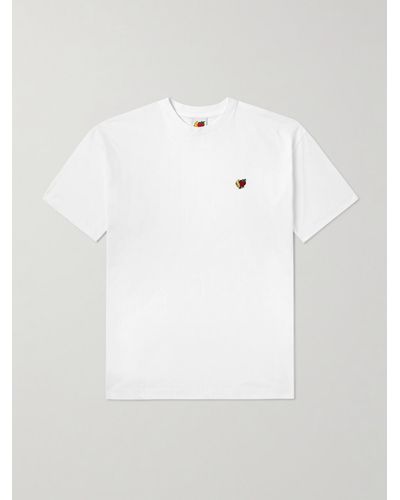 Sky High Farm T-Shirt aus Baumwoll-Jersey mit Logoapplikation - Weiß