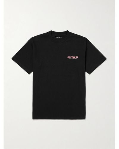 Carhartt Ink Bleed Logo-print Cotton-jersey T-shirt - Black
