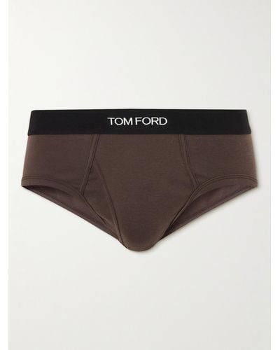 Tom Ford Slip aus Stretch-Baumwolle - Braun