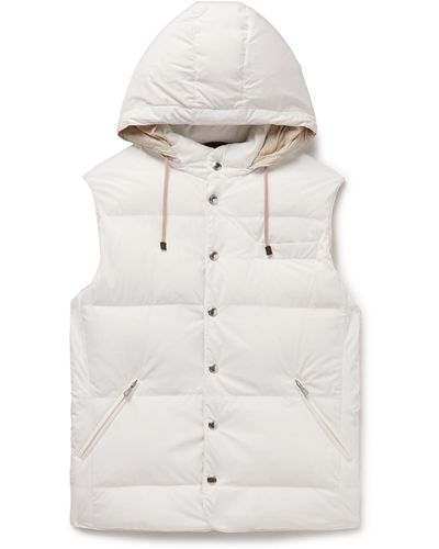 Brunello Cucinelli Slim-fit Quilted Shell Down Gilet - White