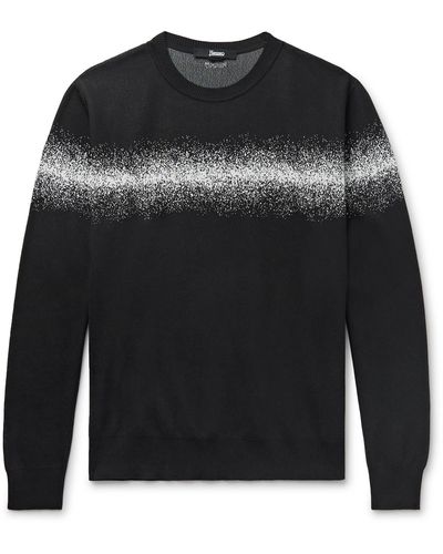 Herno Cotton-blend Jacquard Sweater - Black