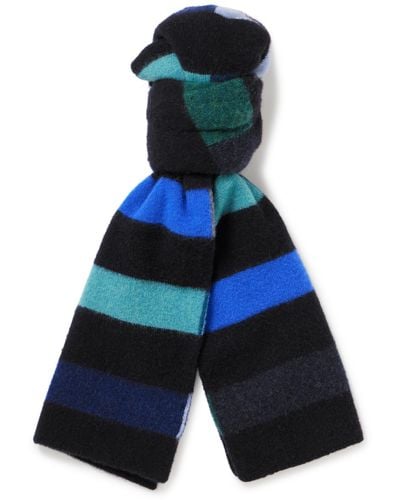 Paul Smith Striped Wool Scarf - Blue