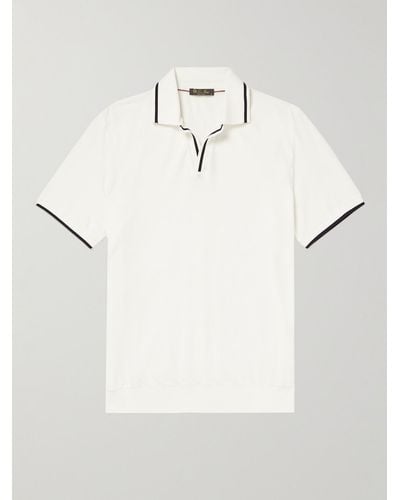 Loro Piana Contrast-tipped Cotton Polo Shirt - White