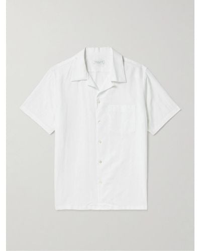 Richard James Convertible-collar Linen And Cotton-blend Shirt - White