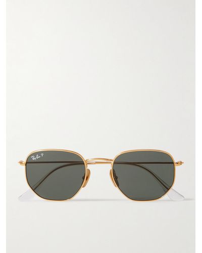 Ray-Ban Hexagonal-frame Gold-tone Sunglasses - Metallic