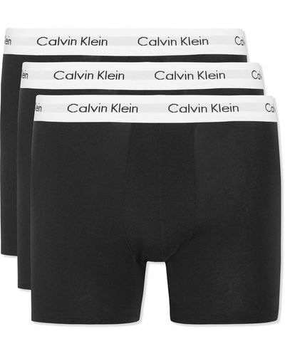 Calvin Klein Three-pack Stretch-cotton Boxer Briefs - Black