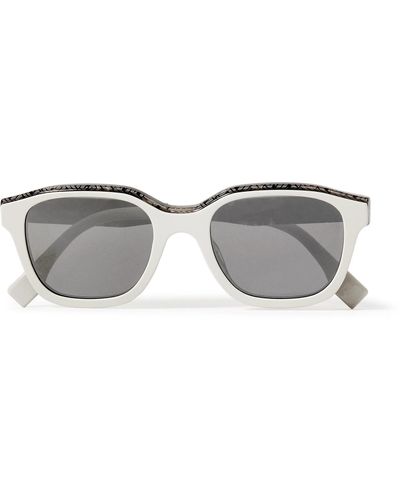 Fendi Bilayer Square-frame Acetate Sunglasses - Gray