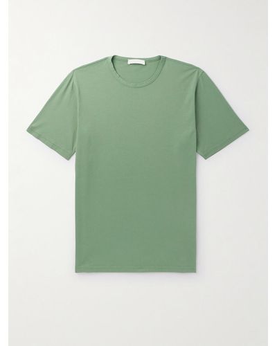 MR P. T-shirt in jersey di cotone biologico tinta in capo - Verde