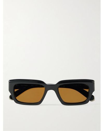 Mr. Leight Maverick S Sonnenbrille mit rechteckigem Rahmen aus Azetat mit stahlgrauen Details - Schwarz