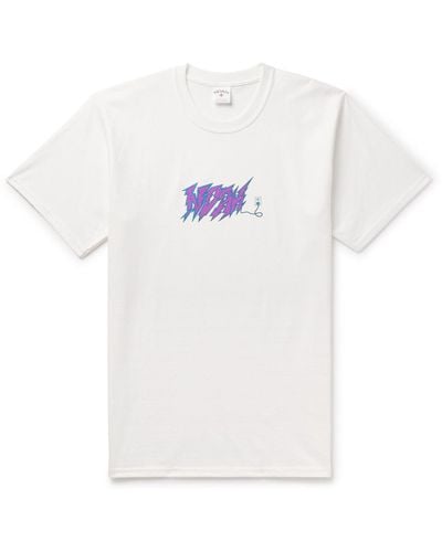 Noah Circuit Logo-print Cotton-jersey T-shirt - White