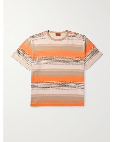 Missoni T-shirt in jersey di cotone space-dye - Arancione