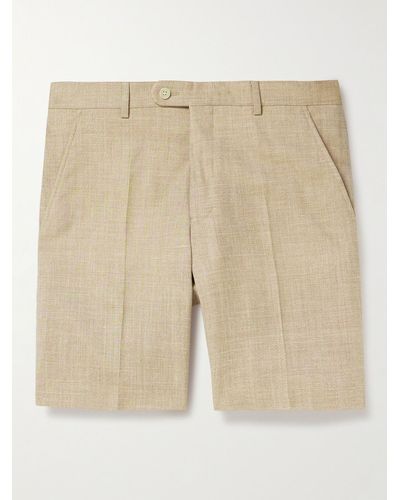MR P. Straight-leg Wool And Silk-blend Bermuda Shorts - Natural