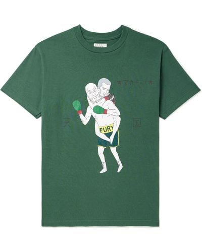 Wacko Maria Printed Cotton-jersey T-shirt - Green