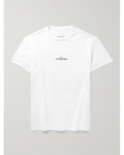 Maison Margiela T-Shirt aus Baumwoll-Jersey mit Logostickerei - Weiß