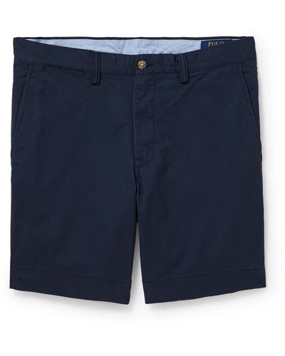 Polo Ralph Lauren Slim-fit Straight-leg Stretch-cotton Twill Shorts - Blue