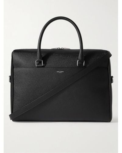Saint Laurent Full-grain Leather Briefcase - Black