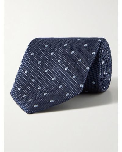 Tom Ford Krawatte aus Seiden-Jacquard mit Punkten - Blau