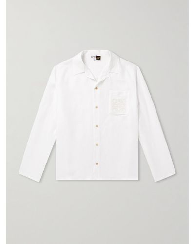 Loewe Paula's Ibiza Broderie Anglaise-trimmed Linen Shirt - Natural