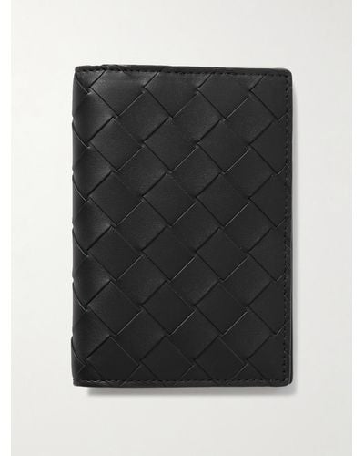 Bottega Veneta Intrecciato Leather Passport Holder - Black