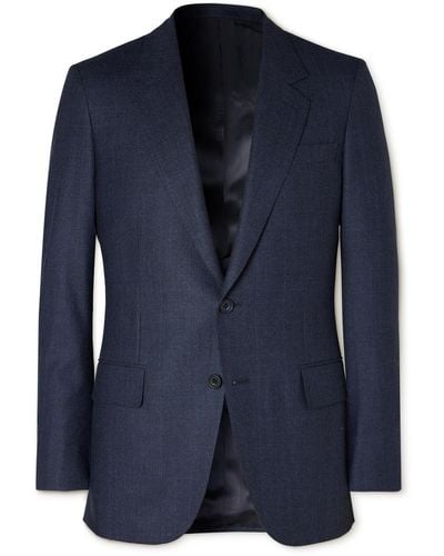 Kingsman Checked Wool And Cashmere-blend Suit Jacket - Blue