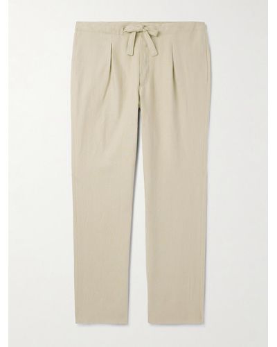 STÒFFA Straight-leg Linen-twill Drawstring Trousers - Natural