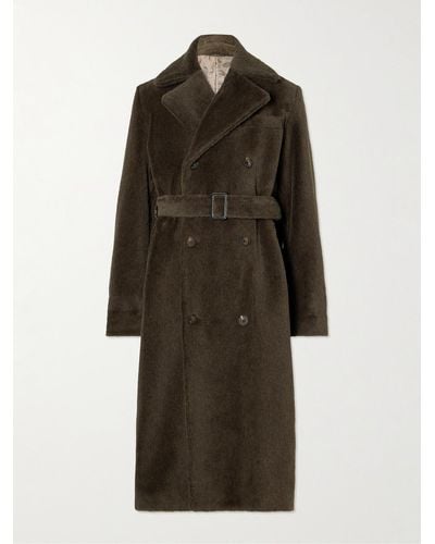 Richard James Belted Double-breasted Alpaca Coat - Brown