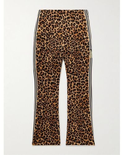 Kapital Straight-leg Webbing-trimmed Leopard-print Tech-jersey Track Pants - Natural