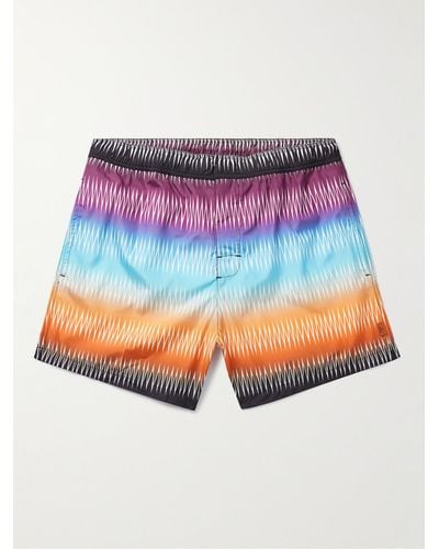 Missoni Slim-fit Mid-length Striped Swim Shorts - Blue