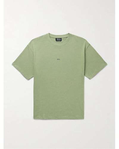 A.P.C. Kyle T-Shirt aus Baumwoll-Jersey mit Logoprint - Grün