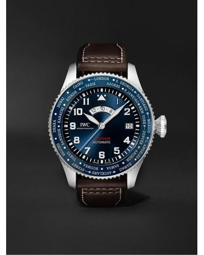 IWC Schaffhausen Pilot's Watch Timezoner Le Petit Prince Limited Edition Automatic 46mm Stainless Steel And Leather Watch - Black