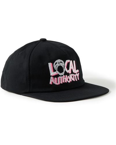 Local Authority Skull Tour Logo-embroidered Cotton-blend Twill Baseball Cap - Black
