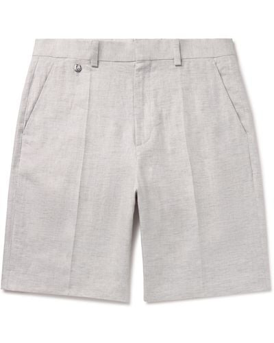 Agnona Straight-leg Linen-twill Bermuda Shorts - Gray